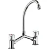 Delabie - Mélangeur De Lavabo 2 Trous M1/2 Entraxe 100-240 Mm En Laiton Chromé