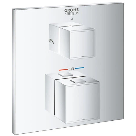 GROHE Grohtherm Cube Kit D'habillage Pour Mitigeur Thermostatique Encastré Avec Inverseur Pour Douche à Main Et De Tête Chromé 4 GROHE Grohtherm Cube Kit D'habillage Pour Mitigeur Thermostatique Encastré Avec Inverseur Pour Douche à Main Et De Tête Chromé – Image 4