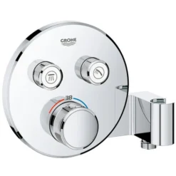 GROHE Smartcontrol Partie De Finition Pour Robinet De Douche Encastrable Thermostatique Avec Inverseur Et Support De Douche Rond 2 Fonctions Chrome