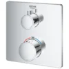 GROHE Grohtherm Partie De Finition Pour Robinet De Bain Encastrable Thermostatique Avec Inverseur Douche Et Bec Déversoir Rectangulaire Chrome