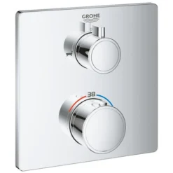 GROHE Grohtherm Partie De Finition Pour Robinet De Bain Encastrable Thermostatique Avec Inverseur Douche Et Bec Déversoir Rectangulaire Chrome -Grohe || Hansgrohe Soldes Magasin 38907935 3