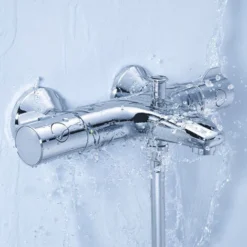 GROHE Grohtherm 800 Mitigeur Bain Mural Thermostatique Avec Inverseur Et Connexions EcoJoy Avec Poignée Volume Et Bouton éco Chrome -Grohe || Hansgrohe Soldes Magasin 38908774 5