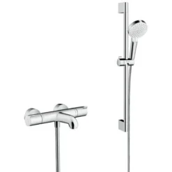 Grohe || Hansgrohe Soldes Magasin 38 Hansgrohe Pack Ecostat 1001 CL Mitigeur Thermostatique Bain/douche + Set De Douche Crometta Vario (13201000-CROMETTA)