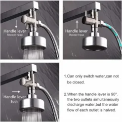 Valve 3 Voies En Laiton Massif G1/2 Douchette Composants De Douche Raccord Universels Chrome 8 Valve 3 Voies En Laiton Massif G1/2 Douchette Composants De Douche Raccord Universels Chrome -Grohe || Hansgrohe Soldes Magasin 39469759 4