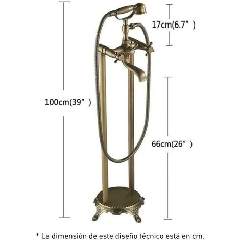 Robinet Mélangeur Sur Colonnes Rétro Pour Baignoire FLORINA Or Ancien 4 Robinet Mélangeur Sur Colonnes Rétro Pour Baignoire FLORINA Or Ancien – Image 4