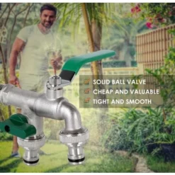 Robinet En Laiton, Joint De Jardin Tonneau, Double Tétine Rapide 9 Robinet En Laiton, Joint De Jardin Tonneau, Double Tétine Rapide -Grohe || Hansgrohe Soldes Magasin 40296316 5