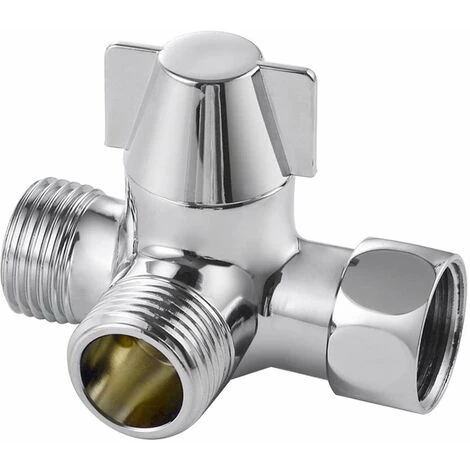 Vanne De Dérivation à 3 Voies Pour Douche, Adaptateur Pomme De Douche Bras De Douche Monté, Remplacement De La Vanne D'adaptateur En T G1 / 2", évier De Cuisine Douche électrique Bidet T 3 Vanne De Dérivation à 3 Voies Pour Douche, Adaptateur Pomme De Douche Bras De Douche Monté, Remplacement De La Vanne D'adaptateur En T G1 / 2", évier De Cuisine Douche électrique Bidet T – Image 3