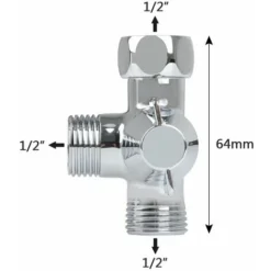 Vanne De Dérivation à 3 Voies Pour Douche, Adaptateur Pomme De Douche Bras De Douche Monté, Remplacement De La Vanne D'adaptateur En T G1 / 2", évier De Cuisine Douche électrique Bidet T 9 Vanne De Dérivation à 3 Voies Pour Douche, Adaptateur Pomme De Douche Bras De Douche Monté, Remplacement De La Vanne D'adaptateur En T G1 / 2", évier De Cuisine Douche électrique Bidet T -Grohe || Hansgrohe Soldes Magasin 41341453 5