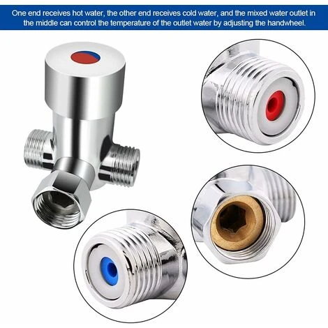 Mélangeur Eau Chaude Froide En Laiton Antirouille G1/2 Robinet Mélangeur Placage Mitigeur Thermostatique Durable Avec Filtre Pour Chauffe-Eau Robinet Automatique Salle De Bain Cuisine 5 Mélangeur Eau Chaude Froide En Laiton Antirouille G1/2 Robinet Mélangeur Placage Mitigeur Thermostatique Durable Avec Filtre Pour Chauffe-Eau Robinet Automatique Salle De Bain Cuisine – Image 5