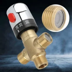 Mélangeur Thermostatique, Bassin En Laiton De Température De Valve De Mélangeur De Mélange De L'eau De Contrôle De Thermostat En Laiton Guazhuni -Grohe || Hansgrohe Soldes Magasin 43597986 5