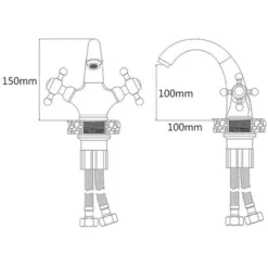 Robinet De Lavabo Rétro, Commandement Double De Style Vintage En Laiton Antique -Grohe || Hansgrohe Soldes Magasin 44076768 4