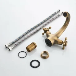 Robinet De Lavabo Rétro, Commandement Double De Style Vintage En Laiton Antique -Grohe || Hansgrohe Soldes Magasin 44076768 5