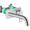 Hansgrohe Vernis Shape Set Mitigeur De Lavabo Encastré Mural, 2 Sorties, Bec 207 Mm + Corps D'encastrement, Chrome