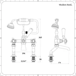Mélangeur Bain Douche Rétro – Chromé & Blanc – Commandes Croisillons - Elizabeth -Grohe || Hansgrohe Soldes Magasin 4490026 5