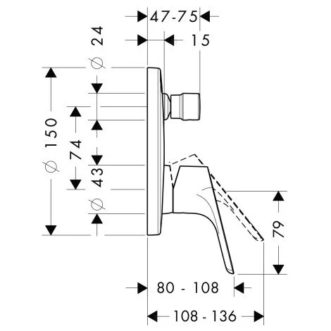 Hansgrohe Mélangeur à Levier Unique Bain De Rinçage FOCUS 31945000 2 Hansgrohe Mélangeur à Levier Unique Bain De Rinçage FOCUS 31945000 – Image 2
