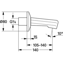 Grohe Bec De Baignoire DN 20, Saillie 140 Mm 13540000 -Grohe || Hansgrohe Soldes Magasin 45085116 3