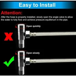 2 Pcs Flexible De Douche Flexible En Acier Inoxydable Longueur 60cm Pour Robinet Tuyau Cuisine Maison - Argent Fontainebleau -Grohe || Hansgrohe Soldes Magasin 47040433 4