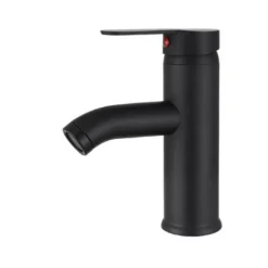 Robinet Noir Mat Cuivre Mitigeur Lavabo Salle De Bain Robinet Eau Chaud Froid Mate Bassin Robinetterie élégante Et Design Rétro Robinet De Levier Monotrou Vasque Durable，Irisfr（1pcs）