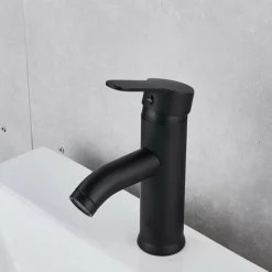 Robinet Noir Mat Cuivre Mitigeur Lavabo Salle De Bain Robinet Eau Chaud Froid Mate Bassin Robinetterie élégante Et Design Rétro Robinet De Levier Monotrou Vasque Durable，Irisfr（1pcs） -Grohe || Hansgrohe Soldes Magasin 47207360 4