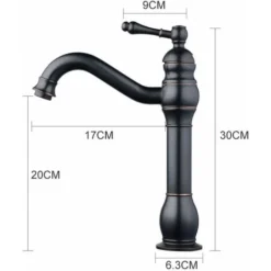 Rétro Mitigeur Robinet De Lavabo Laiton Noir Haut Bec Salle De Bain Robinetterie élégante Et Design Antique Unique Batteur -Grohe || Hansgrohe Soldes Magasin 47523483 3