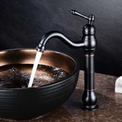 Rétro Mitigeur Robinet De Lavabo Laiton Noir Haut Bec Salle De Bain Robinetterie élégante Et Design Antique Unique Batteur -Grohe || Hansgrohe Soldes Magasin 47523483 5