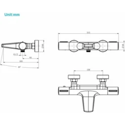 ONECE Robinet De Baignoire Cascade Avec Thermostat, Mitigeur De Bain Douche Avec 2 Fonctions, Robinet De Douche Thermostatique à 38°C Pour Salle De Bains, Robinet De Douche En Laiton Durable, Chromé -Grohe || Hansgrohe Soldes Magasin 50052126 4