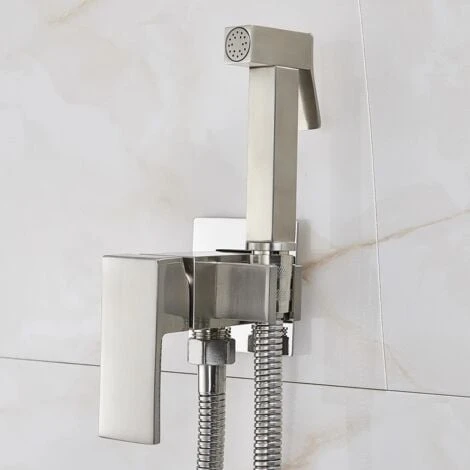 Bidet Robinet De Douche Salle De Bains Bidet Ensemble Mélangeur D'eau Chaude Froide Bidet Pulvérisateur Tête Robinet Robinets De Toilette, Chrome Polonais 2 Bidet Robinet De Douche Salle De Bains Bidet Ensemble Mélangeur D'eau Chaude Froide Bidet Pulvérisateur Tête Robinet Robinets De Toilette, Chrome Polonais – Image 2