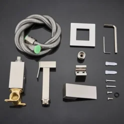 Bidet Robinet De Douche Salle De Bains Bidet Ensemble Mélangeur D'eau Chaude Froide Bidet Pulvérisateur Tête Robinet Robinets De Toilette, Chrome Polonais 7 Bidet Robinet De Douche Salle De Bains Bidet Ensemble Mélangeur D'eau Chaude Froide Bidet Pulvérisateur Tête Robinet Robinets De Toilette, Chrome Polonais -Grohe || Hansgrohe Soldes Magasin 51214317 4