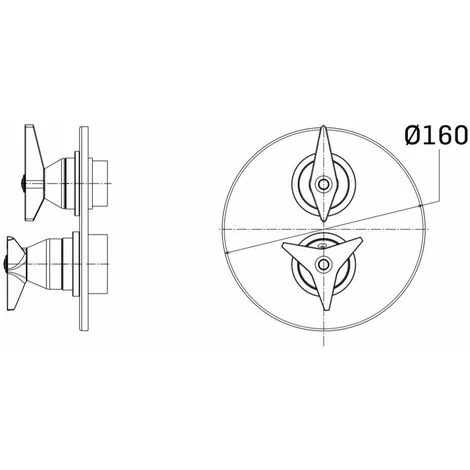 Partie Externe Du Mitigeur Thermostatique Mamoli Gio Ponti 3515PE Chromé - 2 Sorties 2 Partie Externe Du Mitigeur Thermostatique Mamoli Gio Ponti 3515PE Chromé - 2 Sorties – Image 2