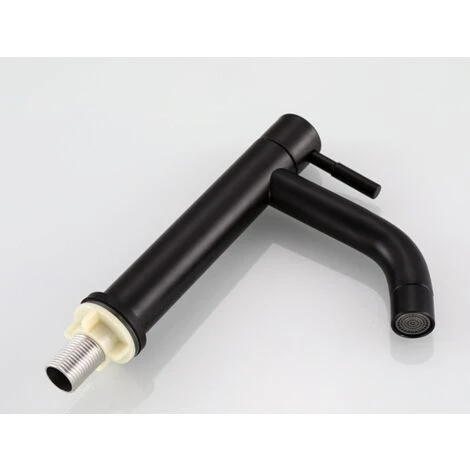 Robinet Mat Bassin En Acier Inoxydable Noir Robinet D'eau Froide Unique Robinet Pour La Maison Cuisine Salle Utilisation, G1 / 2in Filetage Male (simple Froid) 5 Robinet Mat Bassin En Acier Inoxydable Noir Robinet D'eau Froide Unique Robinet Pour La Maison Cuisine Salle Utilisation, G1 / 2in Filetage Male (simple Froid) – Image 5