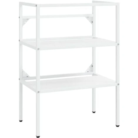 Cadre De Lavabo De Salle De Bain Blanc 59x38x83 Cm Fer VidaXL 1 Cadre De Lavabo De Salle De Bain Blanc 59x38x83 Cm Fer VidaXL