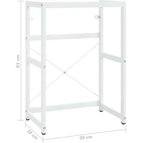 Cadre De Lavabo De Salle De Bain Blanc 59x38x83 Cm Fer VidaXL 3 Cadre De Lavabo De Salle De Bain Blanc 59x38x83 Cm Fer VidaXL – Image 3