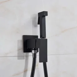 Ensemble De Bidet Avec Mitigeur Et Kit De Pulvérisateur De Toilette Douche Ensemble De Douche à Main Avec Mitigeur D'eau Chaude Et Froide Robinet De Douche,Noir Mat