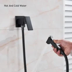 Ensemble De Bidet Avec Mitigeur Et Kit De Pulvérisateur De Toilette Douche Ensemble De Douche à Main Avec Mitigeur D'eau Chaude Et Froide Robinet De Douche,Noir Mat -Grohe || Hansgrohe Soldes Magasin 55622495 3