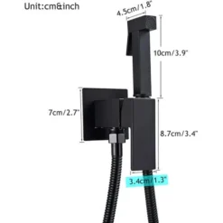 Ensemble De Bidet Avec Mitigeur Et Kit De Pulvérisateur De Toilette Douche Ensemble De Douche à Main Avec Mitigeur D'eau Chaude Et Froide Robinet De Douche,Noir Mat -Grohe || Hansgrohe Soldes Magasin 55622495 5