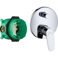 Facade Pour Mitigeur Encastré Bain/douche Focus Chromé - Corps Encastré Hansgrohe Pour Robinetterie Ibox