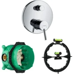 Facade Pour Mitigeur Encastré Bain/douche Talis Chromé - Corps Encastré Hansgrohe Pour Robinetterie Ibox - Outil D Aide Au Montage