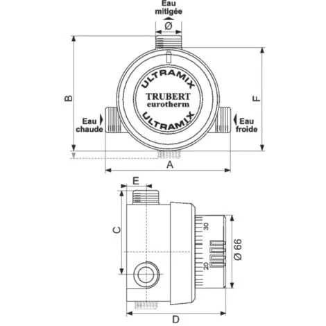 Mitigeur Thermostatique Collectif Trubert Eurotherm, 56 à 400 L/min - 3 à 120 L/min - Watts Industries 2 Mitigeur Thermostatique Collectif Trubert Eurotherm, 56 à 400 L/min - 3 à 120 L/min - Watts Industries – Image 2