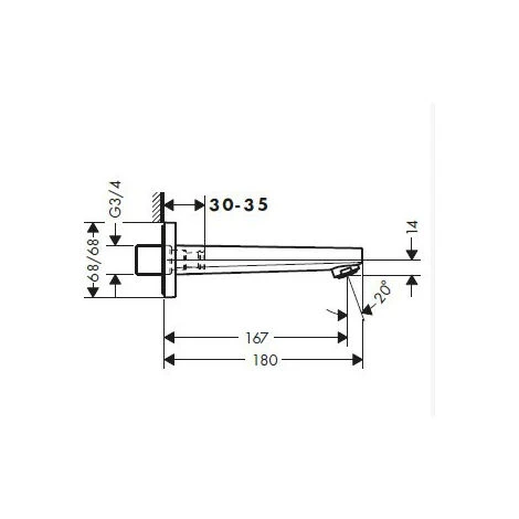 Hansgrohe Metropol Bec Déverseur M 3/4', Chromé (32542000) 2 Hansgrohe Metropol Bec Déverseur M 3/4', Chromé (32542000) – Image 2