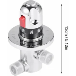 Vanne Mélangeur Eau Chaude Froide Mitigeur Thermostatique En Laiton Solide Valve De Mélange Température Fixe Pour Lavabo Cuisine Salle De Bain Toilette G1/2