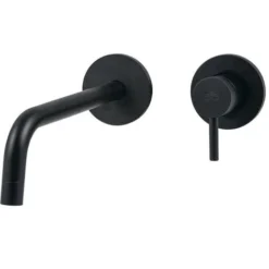 Paffoni Light Mitigeur De Lavabo Encastré Bec 175 Mm + Corps D'encastrement, Installation 2 Trous, Noir Mat (LIG006NO70)