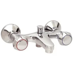 Robinet Melangeur Bain Douche Baignoire Chrome Fixation Murale