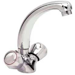 Robinet De Salle De Bain Mélangeur De Lavabo à Bec Rotatif Chromé