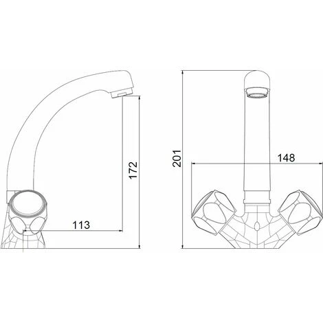 Robinet De Salle De Bain Mélangeur De Lavabo à Bec Rotatif Chromé 2 Robinet De Salle De Bain Mélangeur De Lavabo à Bec Rotatif Chromé – Image 2