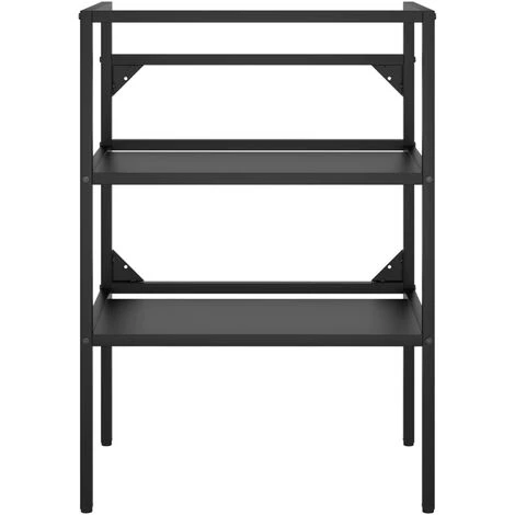 Cadre De Lavabo De Salle De Bain Noir 59x38x83 Cm Fer 3 Cadre De Lavabo De Salle De Bain Noir 59x38x83 Cm Fer – Image 3