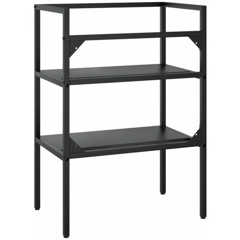 Cadre De Lavabo De Salle De Bain Noir 59x38x83 Cm Fer 5 Cadre De Lavabo De Salle De Bain Noir 59x38x83 Cm Fer – Image 5