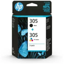 HP 305 Pack De 2 Cartouches D'Encre Noire Et Trois Couleurs Authentiques (6ZD17AE)
