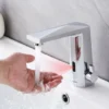 LONHEO Robinet De Lavabo Infrarouge Automatique Mitigeur à Eau Chaude Et Froide En Laiton Robinet à Capteur Infrarouge Pour Vasque à Poser, Chromé