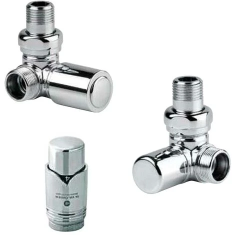 Kit Thermostatique RCR POLETTI Avec Vanne Et Détendeur D'Angle Pour Radiateur Finition Chrome 2 Kit Thermostatique RCR POLETTI Avec Vanne Et Détendeur D'Angle Pour Radiateur Finition Chrome – Image 2