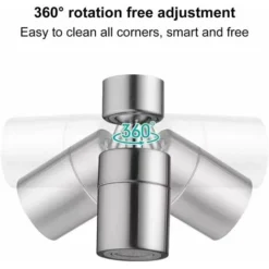 Déstockage 360 Degrés Aérateur De Robinet, Filtre économiseur D'eau Pivotant Tête De Robinet De Cuisine 2 Modes Réglable Douche Tête Filtre Pulvérisateur Cuisine Économiseur D'eau Double Fonction Rot -Grohe || Hansgrohe Soldes Magasin 58883556 2